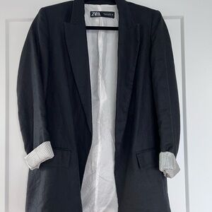 Zara linen Elegant Black Jacket